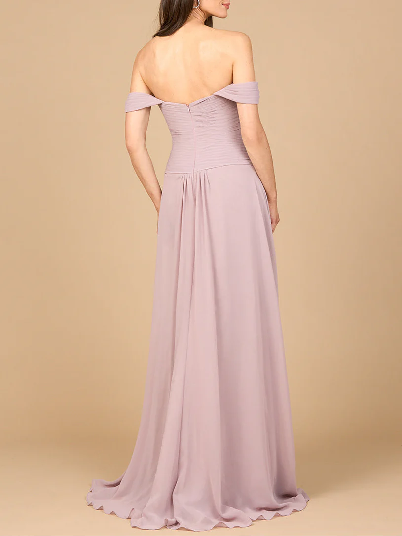 Off Shoulder Chiffon Dress - Image 3