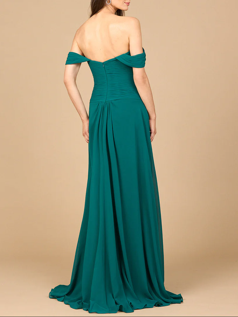 Off Shoulder Chiffon Dress - Image 4