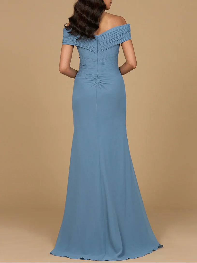 Off Shoulder Elegant Chiffon Gown - Image 4