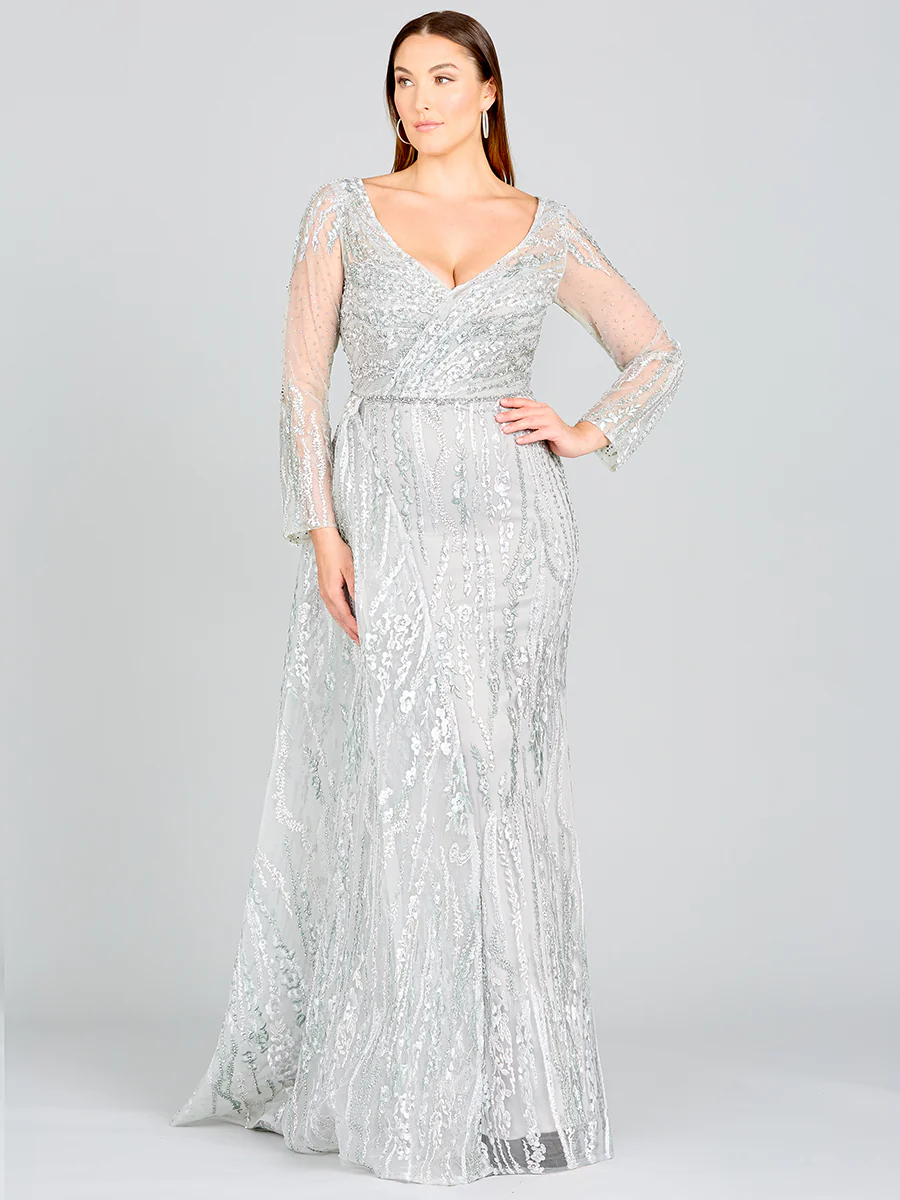 Asymmetrical Skirt Overlay Dress with Long Sleeves - Image 3