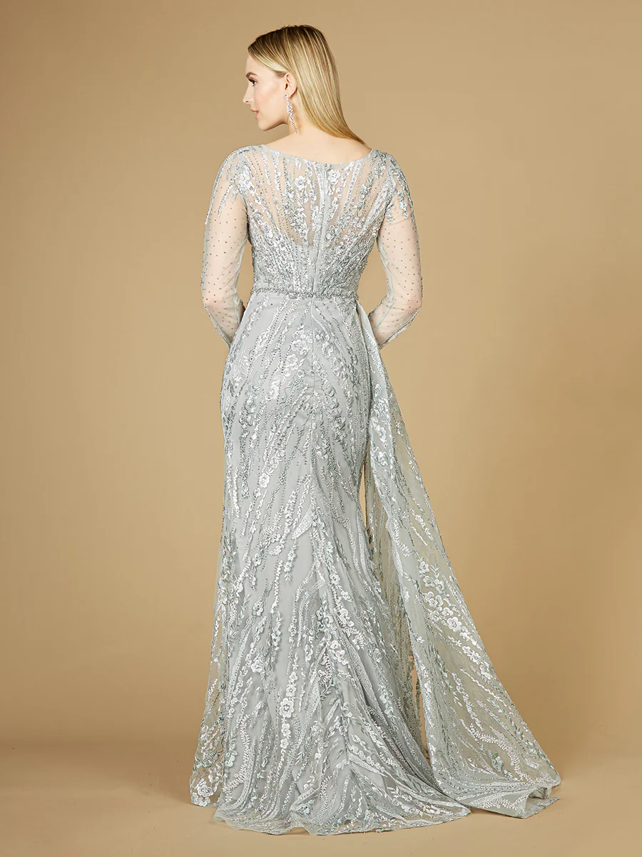 Asymmetrical Skirt Overlay Dress with Long Sleeves - Image 5