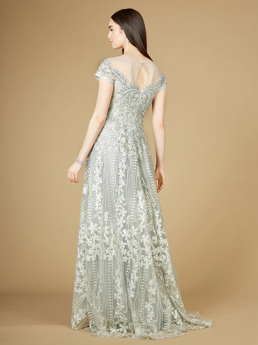 Cap Sleeve Lace A-Line Dress - Image 3