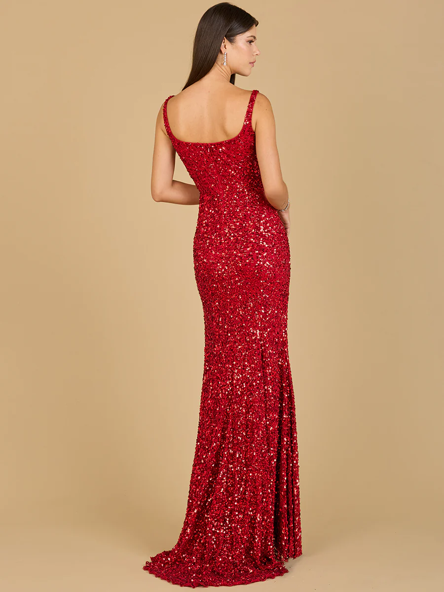 Sweetheart Neckline, Beaded Gown with Slit - Image 6