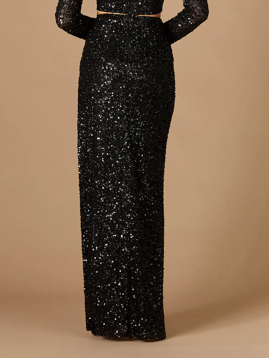 Long Side-Slit Beaded Skirt - Image 3