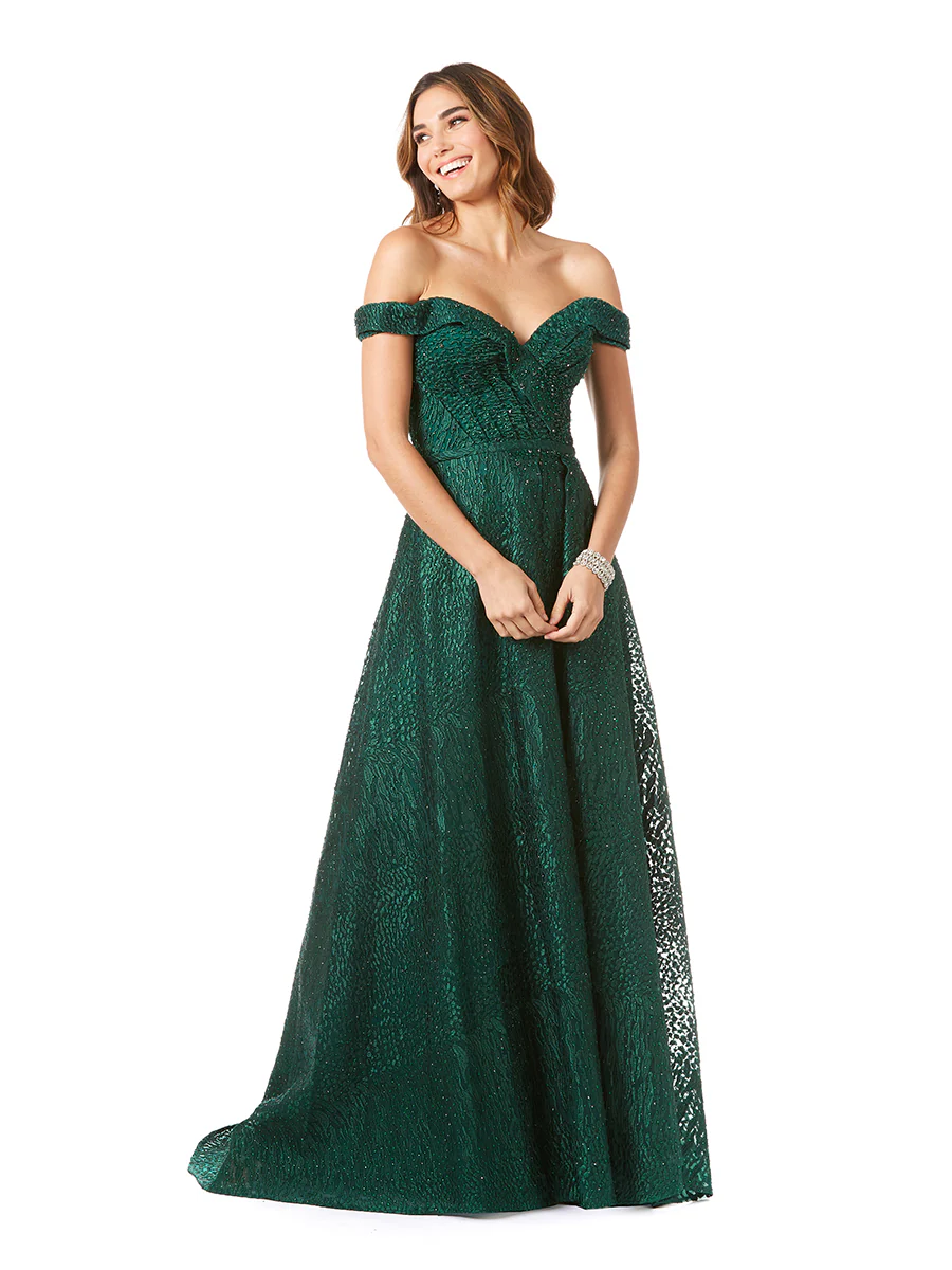 Tonal Beaded Off Shoulder Ballgown - Image 4