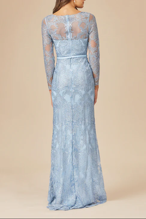 Long Sleeve Lace Mermaid Gown - Image 3