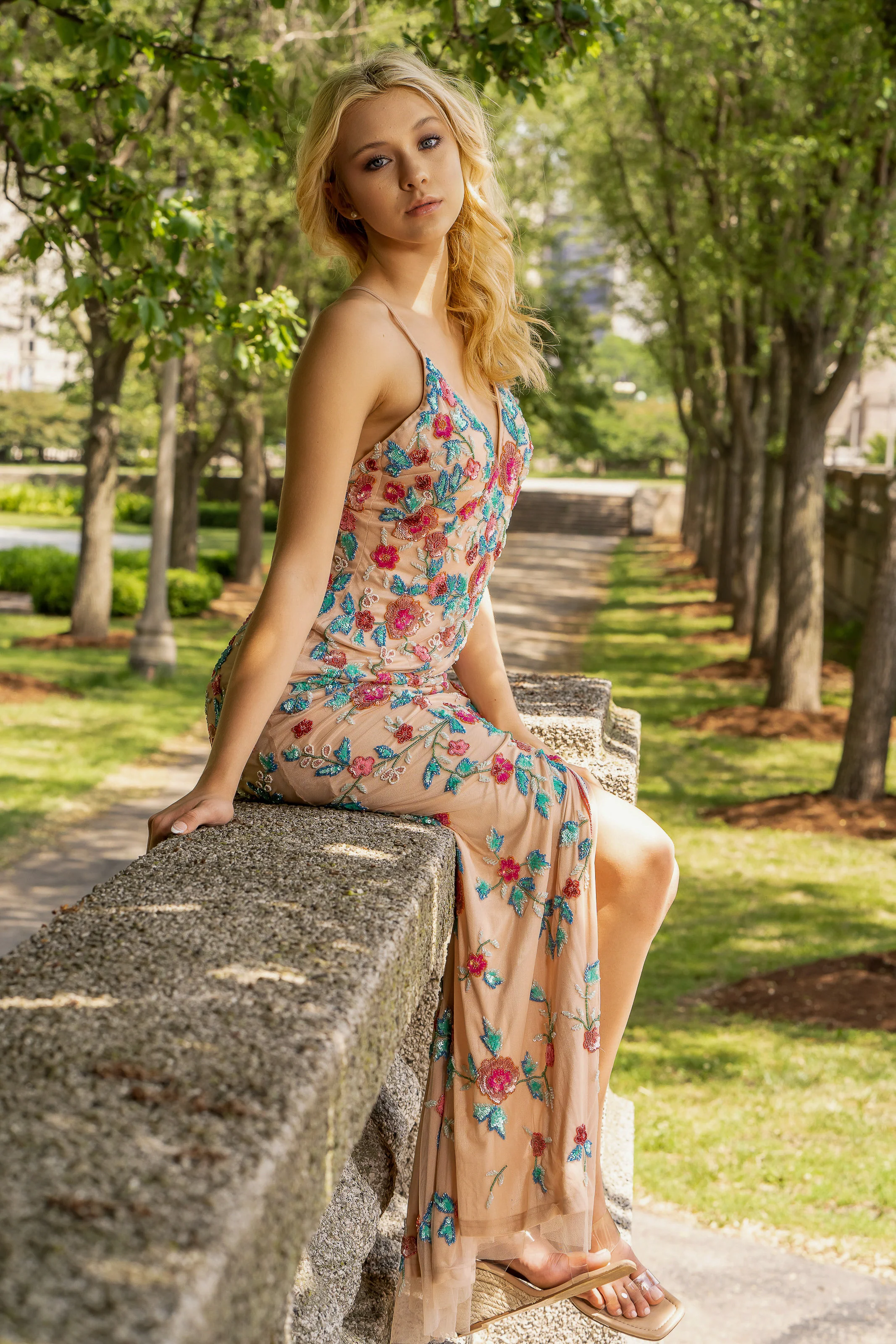 Lara 29486 - Thigh High Slit with Open Back Dress - Image 7