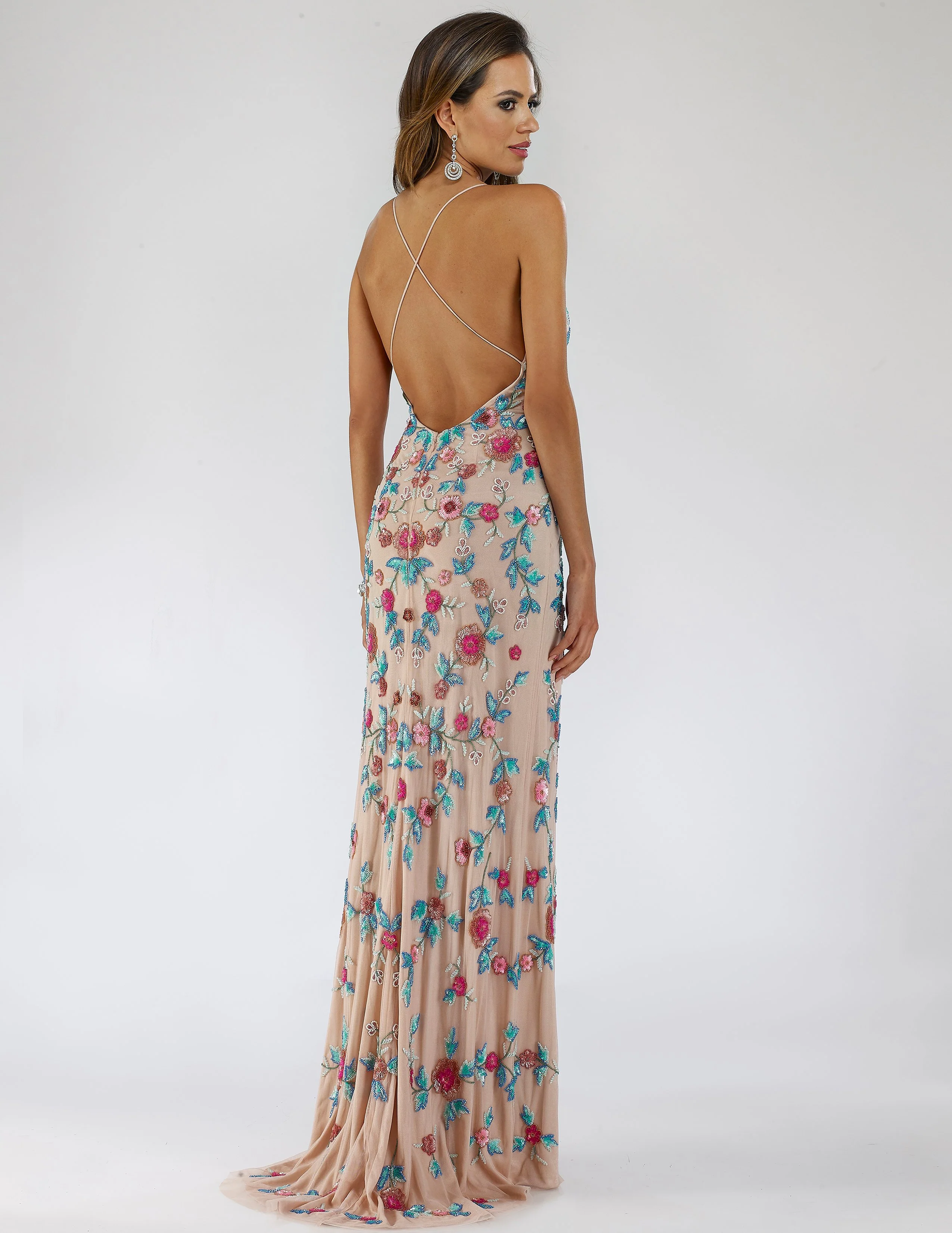 Lara 29486 - Thigh High Slit with Open Back Dress - Image 8