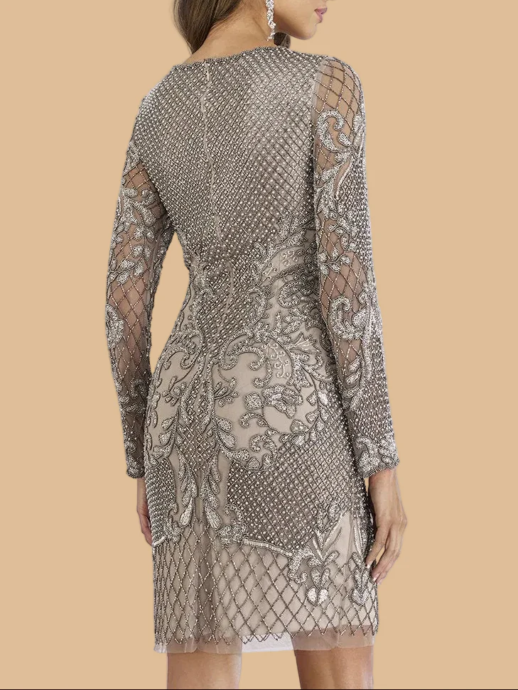 Lara 29610 - Long Sleeve Beaded Cocktail Dress - Image 7