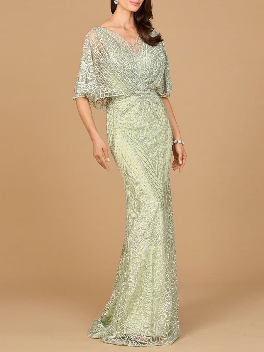 Lara 29673 - Cape Sleeve Mermaid Gown - Image 12