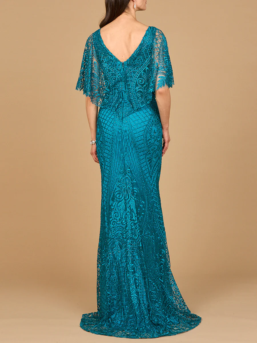 Lara 29673 - Cape Sleeve Mermaid Gown - Image 15