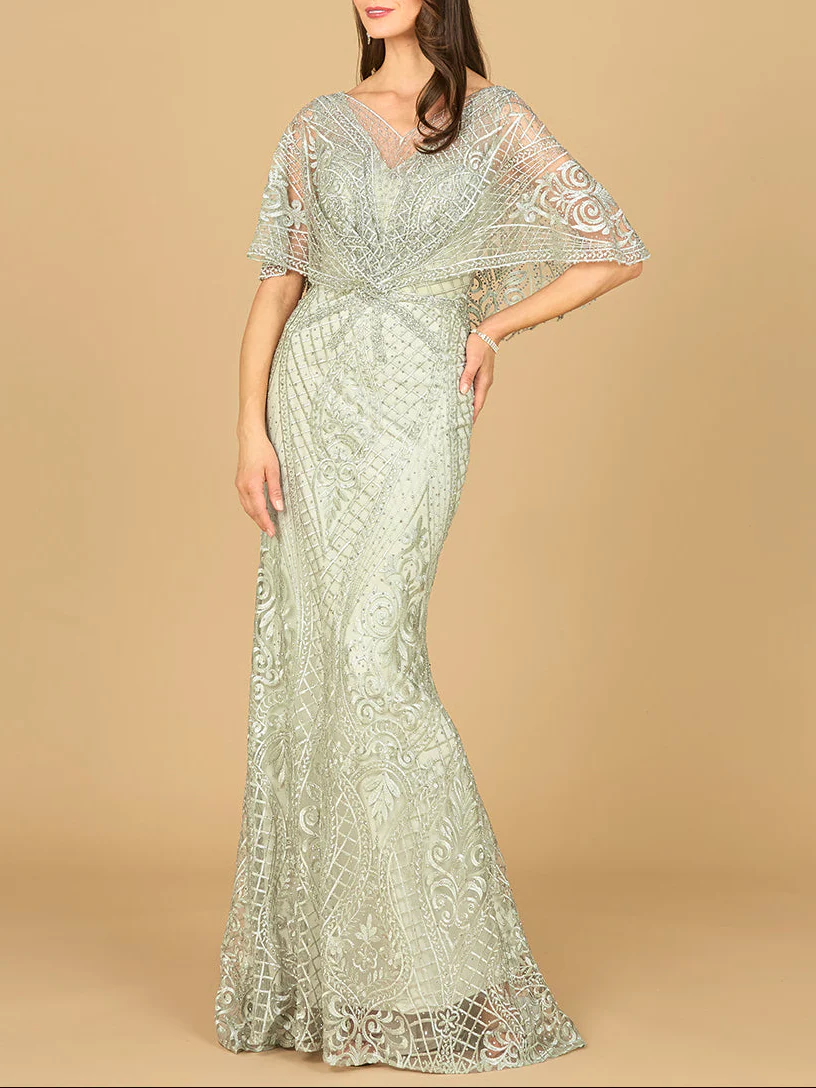 Lara 29673 - Cape Sleeve Mermaid Gown - Image 6