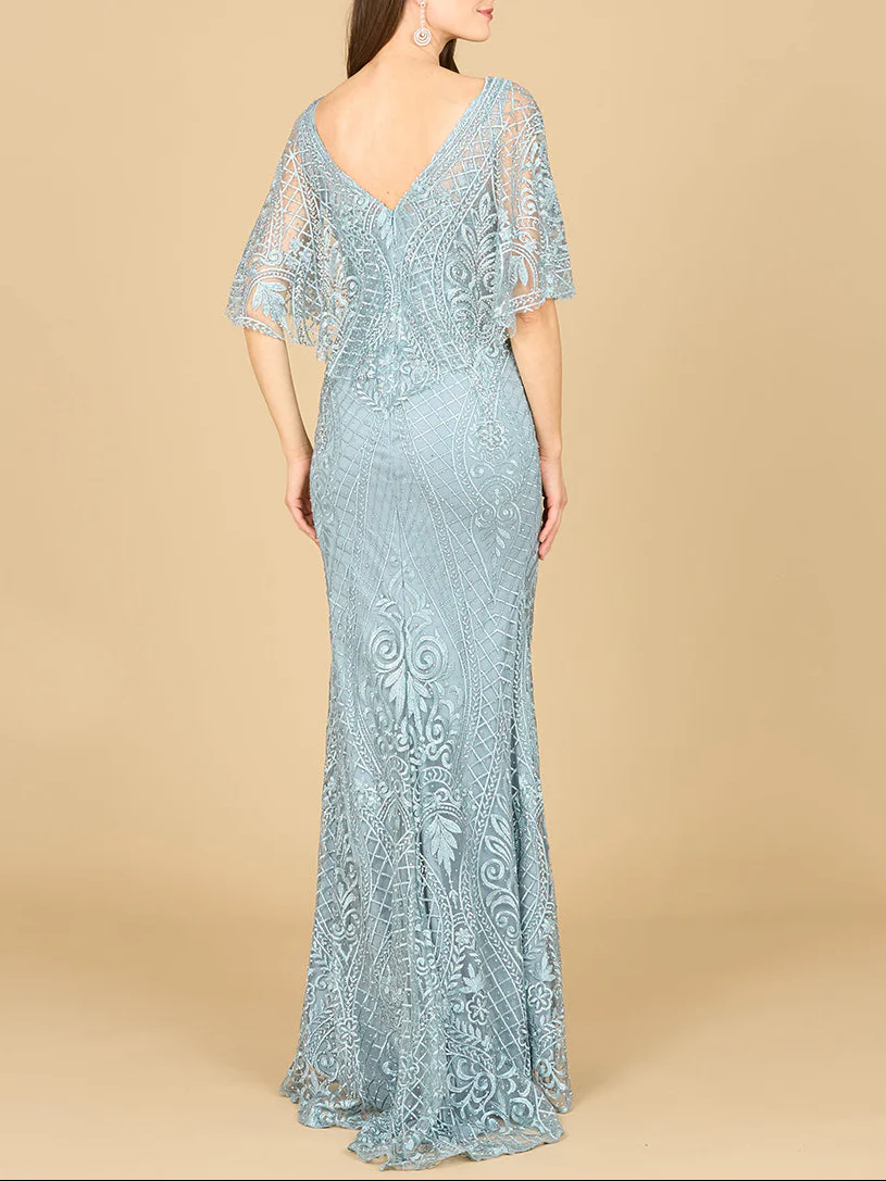 Lara 29673 - Cape Sleeve Mermaid Gown - Image 7