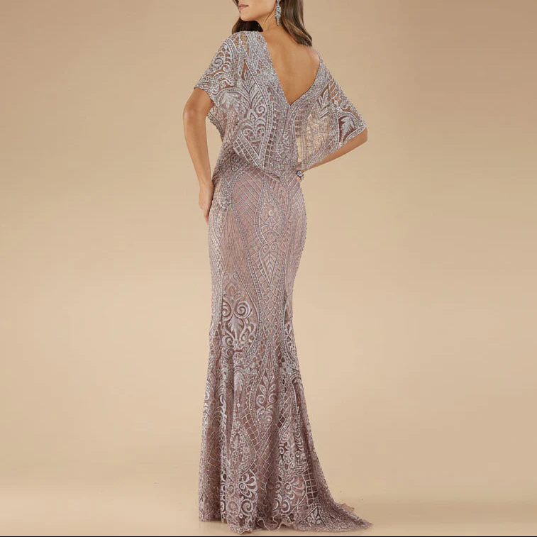 Lara 29673 - Cape Sleeve Mermaid Gown - Image 8