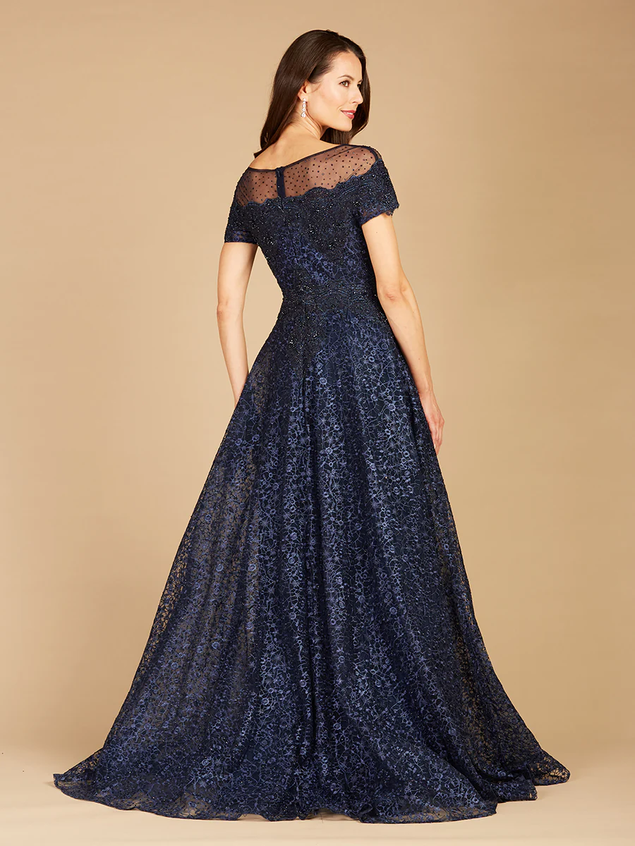 Sheer Off Shoulder Ball Gown | Lara 29765 - Image 4