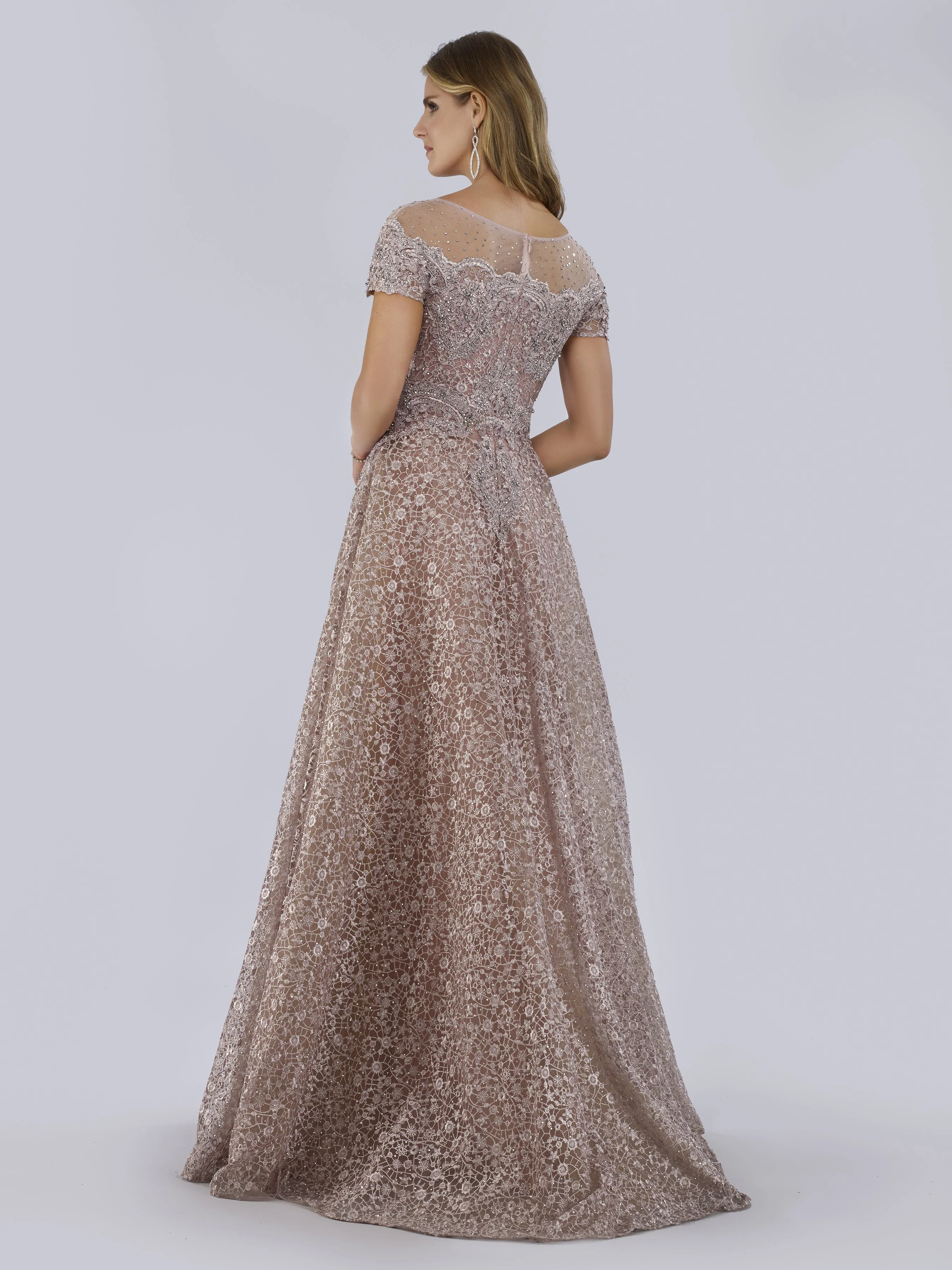 Sheer Off Shoulder Ball Gown | Lara 29765 - Image 6