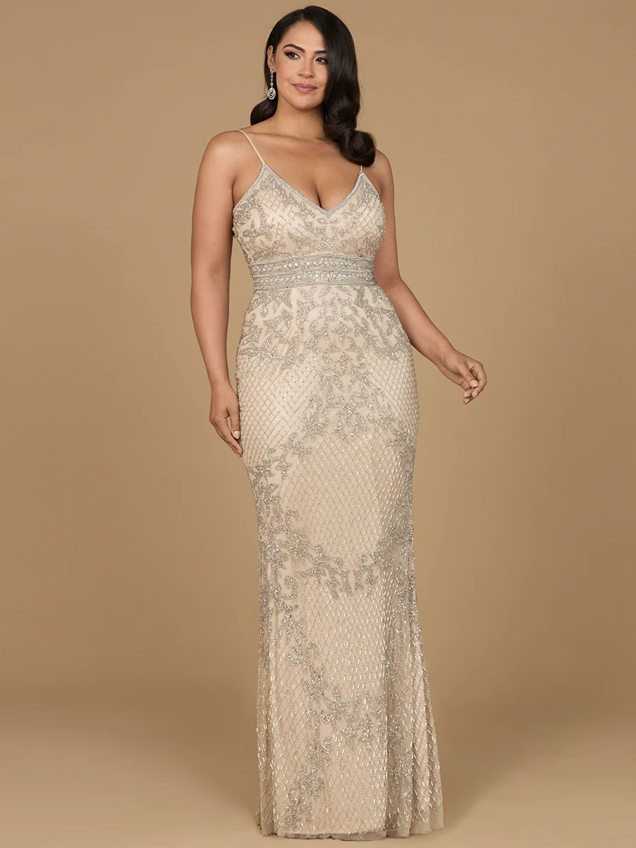 Body Con V-neck Beaded Dress - Lara 29904 - Image 5